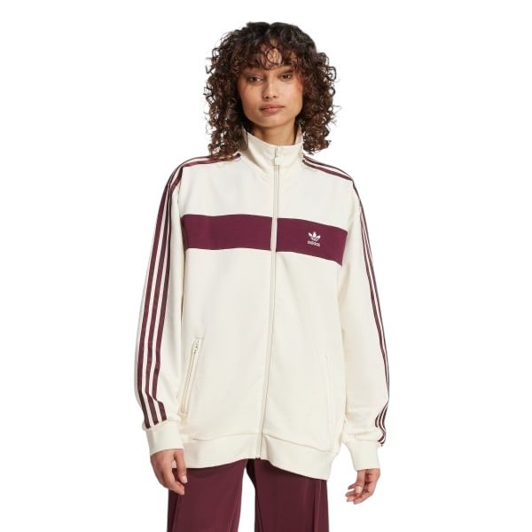 Adidas Bianco Track top Colorblock beige bordeaux - Felpe - adidas