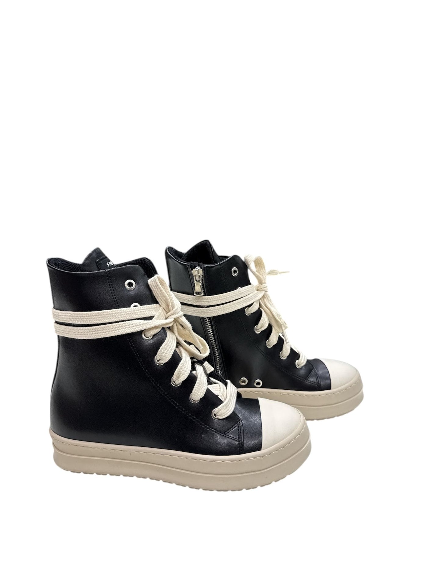 Scarpe F09 mod Rick Nero suola beige con zip interna