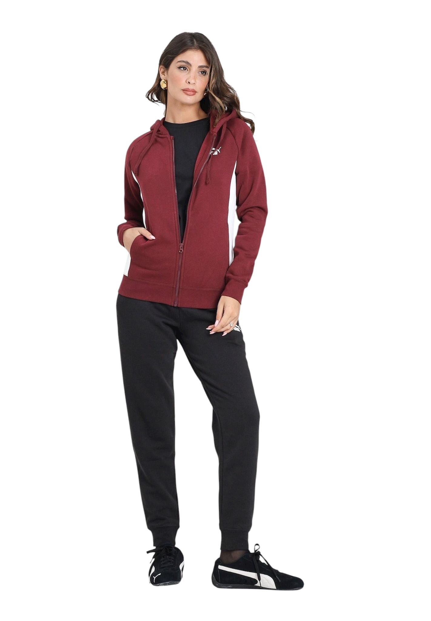 Tuta Puma Full-Zip Hooded Sweat bordeaux - Tute - puma