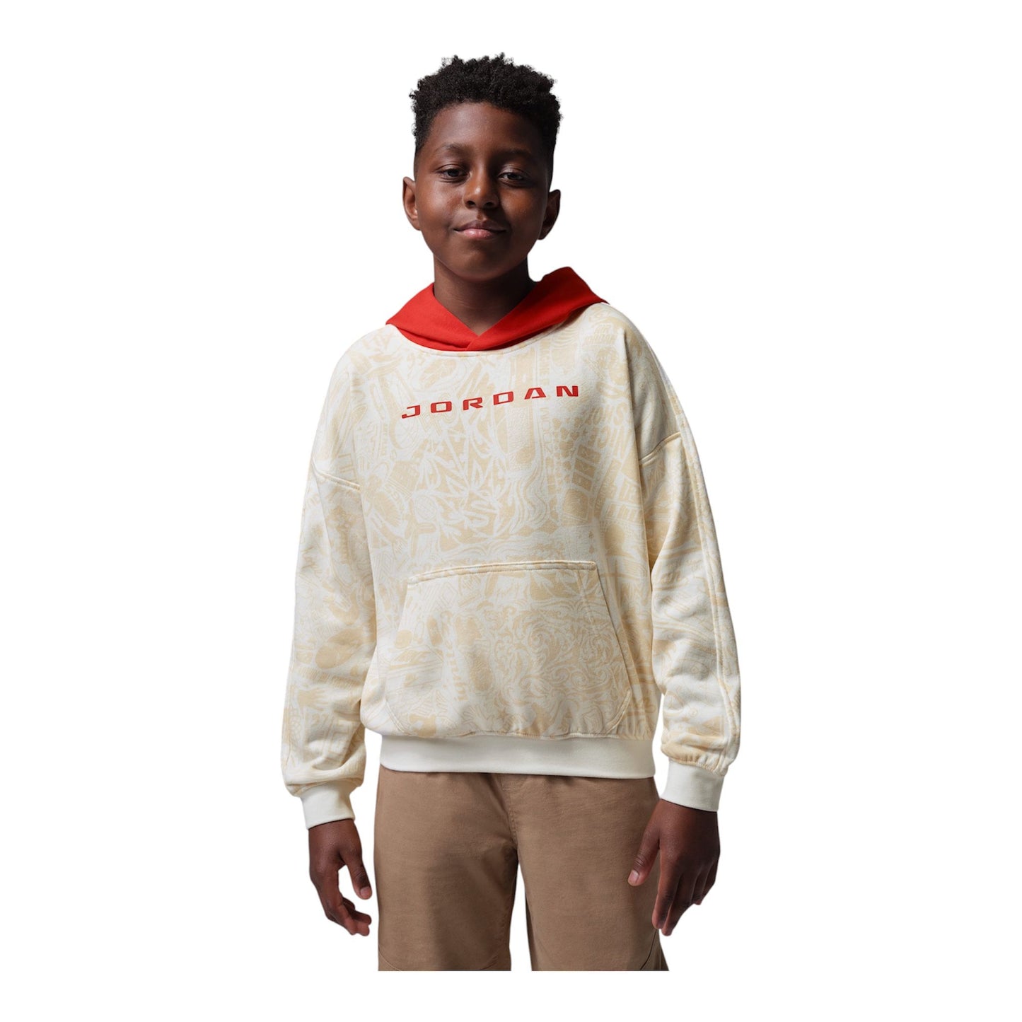 Felpa Jordan Ragazzo Rosso e Beige - - Jordan