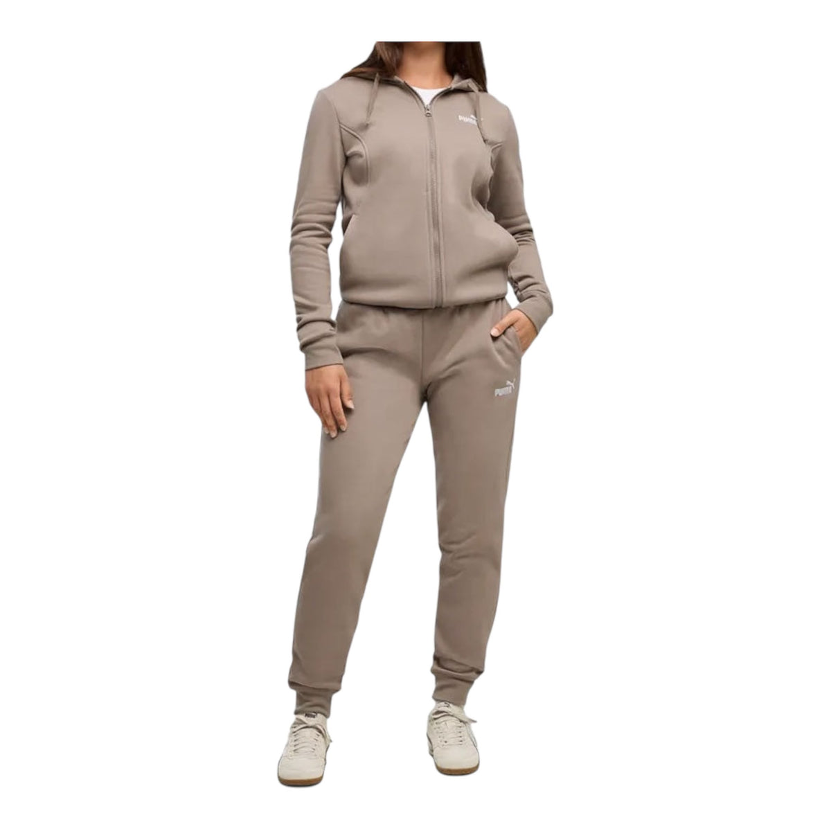 Tuta PUMA Con Zip e Cappuccio Beige Donna - tuta - puma