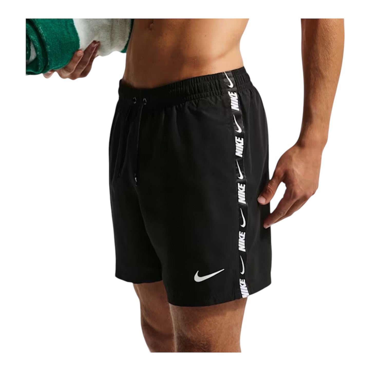 Costume Nike 5 VOLLEY SHORT Nero striscia bianca - Costumi da bagno - Nike