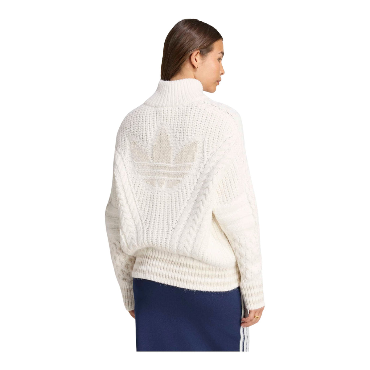 Adidas Maglione CABLE KNIT FIREBIRD TRACK Bianco - maglione - adidas