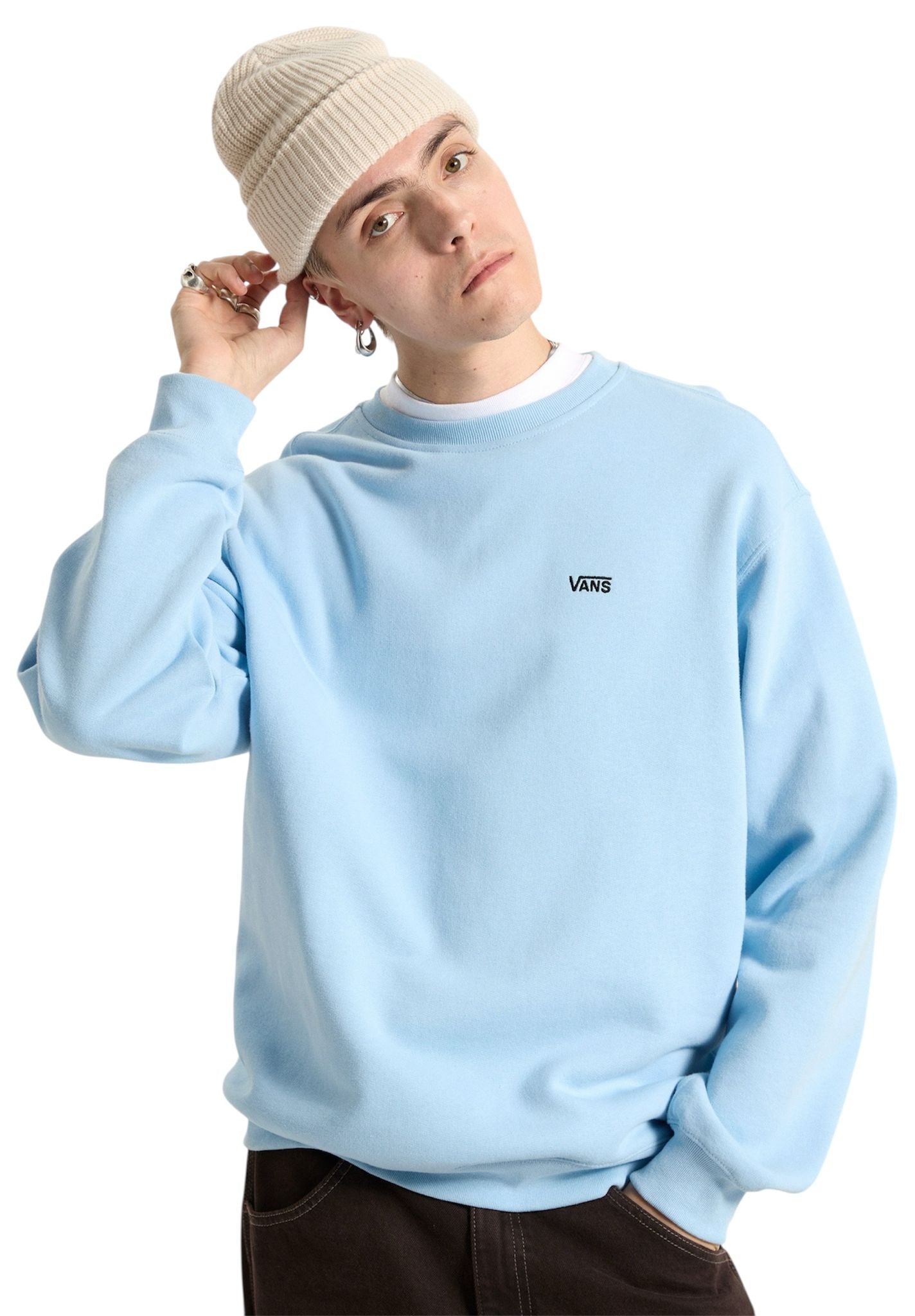 Felpa Vans LEFT CHEST II LOOSE Crew Celeste - Felpe - Vans