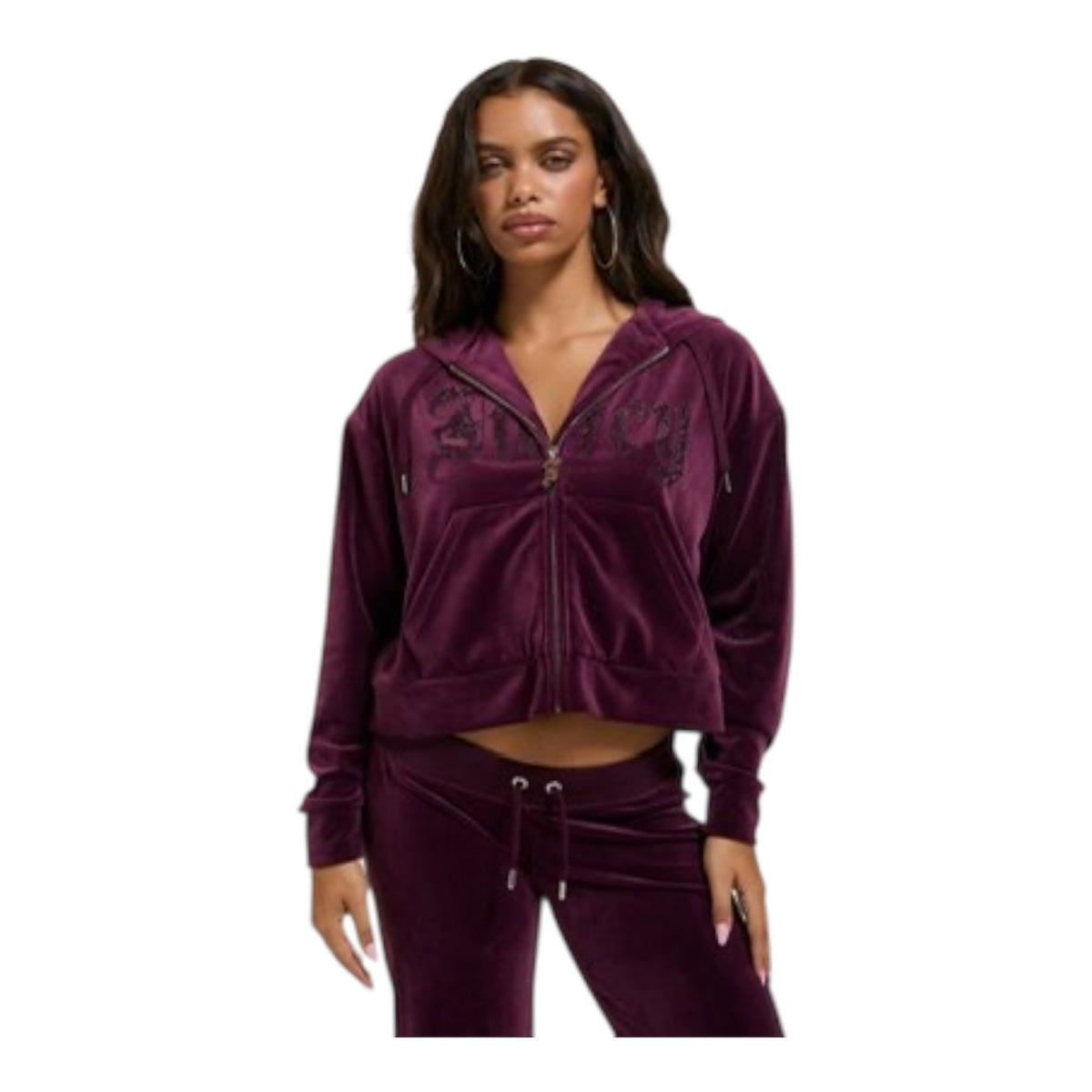 Felpa Crop Juicy Couture Bordeaux - felpa - Juicy