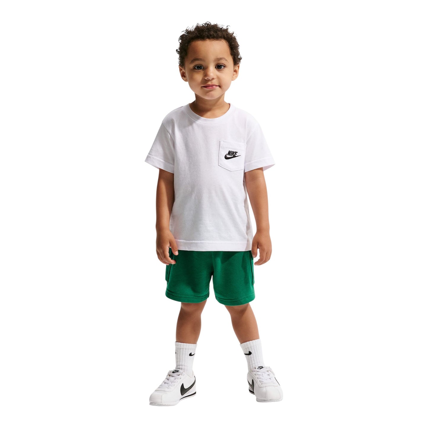 Completino Nike NSW PKT TEE FT SHORT SET bianco verde - Completi - Nike