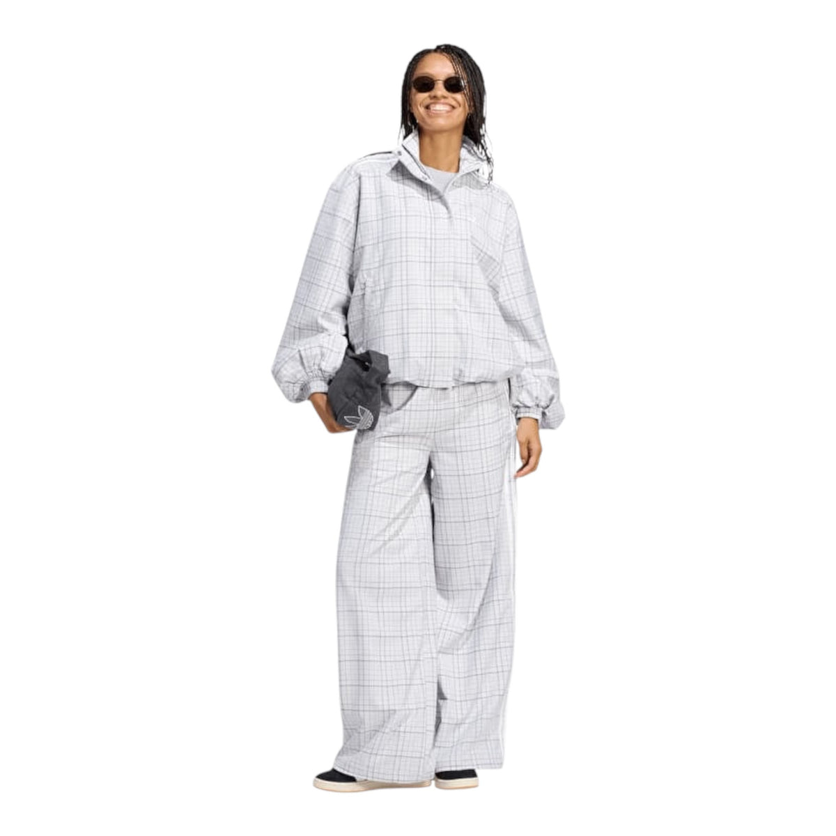 ADIDAS Tuta BLOUSY CHECK Grigio - tuta - adidas