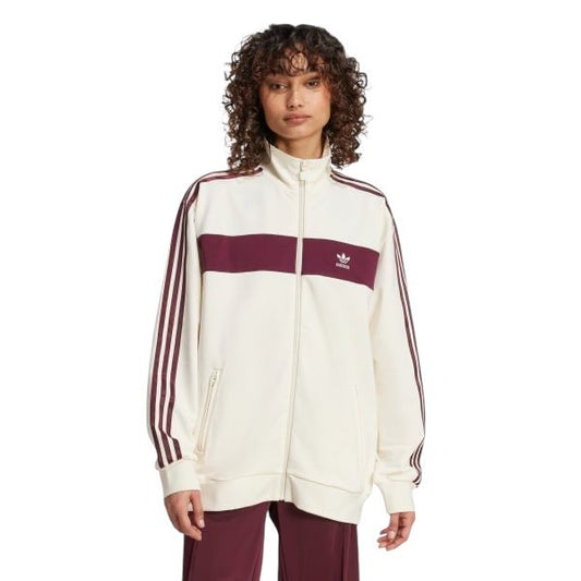 Adidas Bianco Track top Colorblock  beige bordeaux - Felpe - adidas