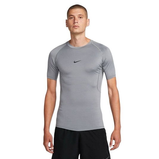 Nike Pro DF TIGHT TOP SS Gym Grey - T-Shirt e Polo - Nike