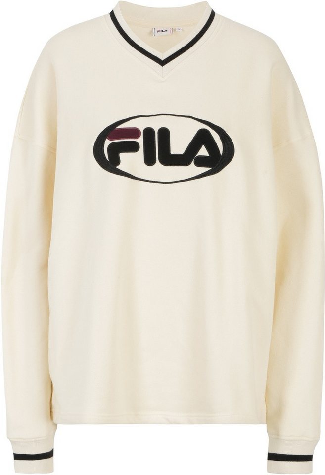 Fila  Antique White  LANGERMA oversized V-neck sweat shirt - Felpe - Fila