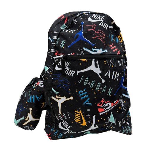 Zaino Jordan AIR SCHOOL BACKPACK Black multilogo  con astuccio - Zaini - Jordan