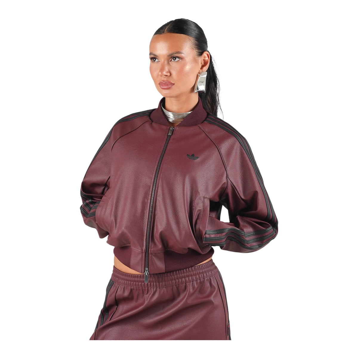 ADIDAS Giacca in pelle Bordeaux - giacca - adidas