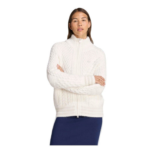 Adidas Maglione CABLE KNIT FIREBIRD TRACK Bianco - maglione - adidas