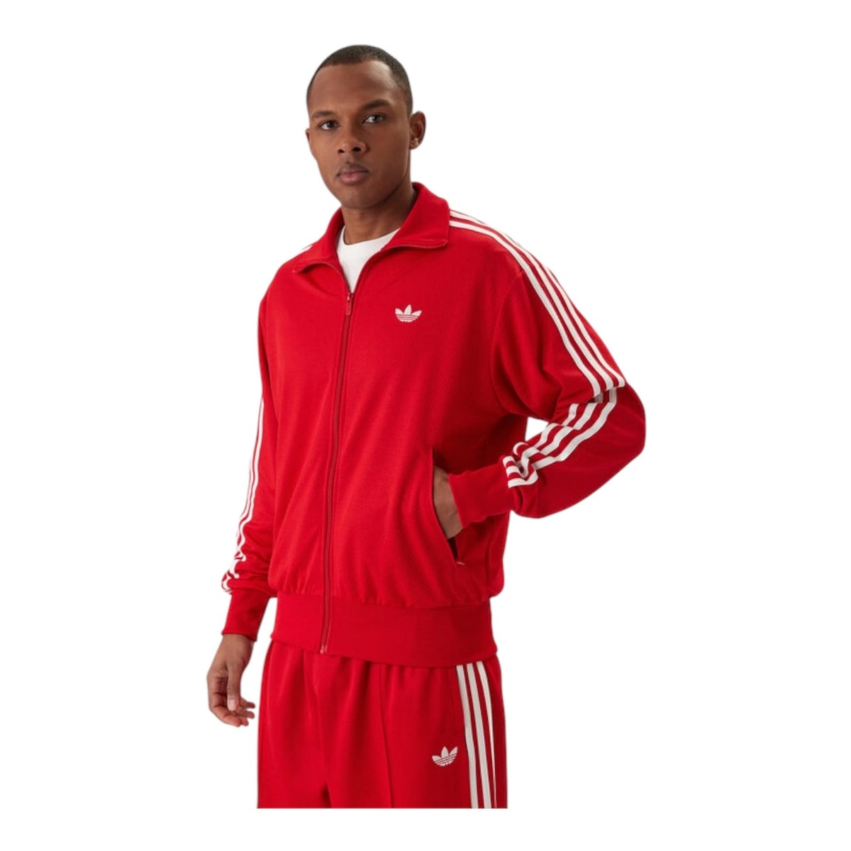 ADIDAS Felpa Con Zip Rosso - felpa - adidas