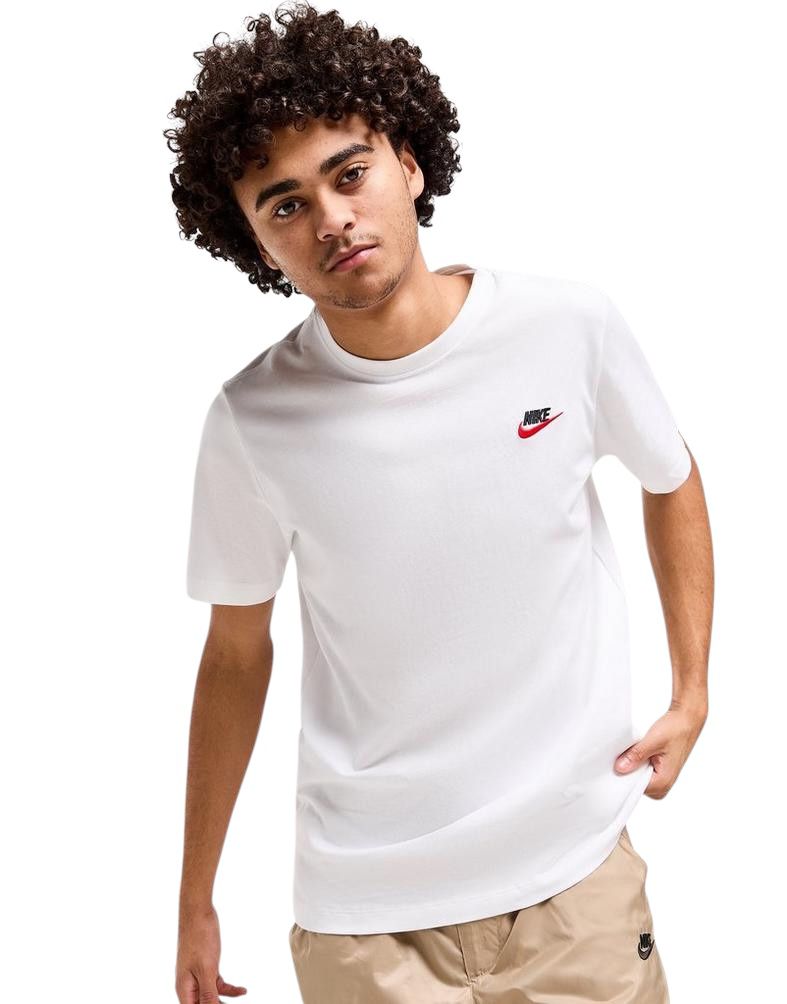T Shirt Nike Club basic Tee White Red - T-Shirt e Polo - Nike