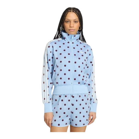 Adidas Felpa Con Zip SATIN POLKA DOTS Celeste - felpa - adidas