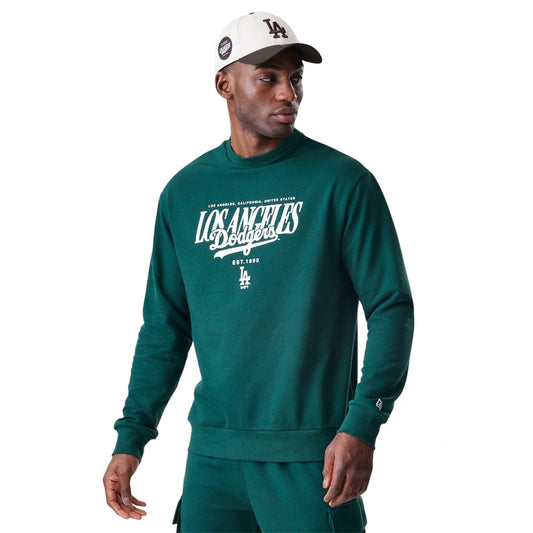 Felpa  MLB SCRIPT GRPHC CREW LA Dodgers verde - Felpe - New Era