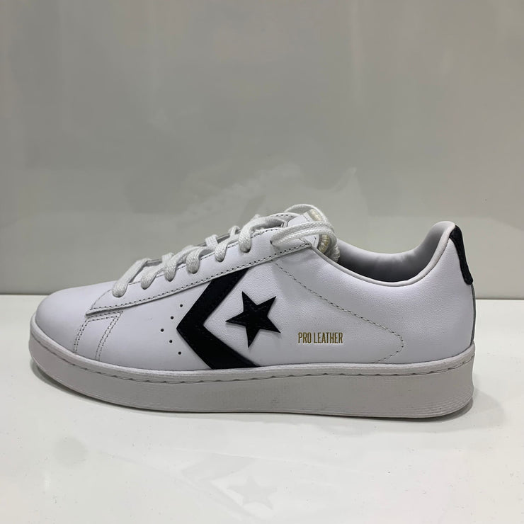 Converse Pro Leather Low Bianche logo Nero