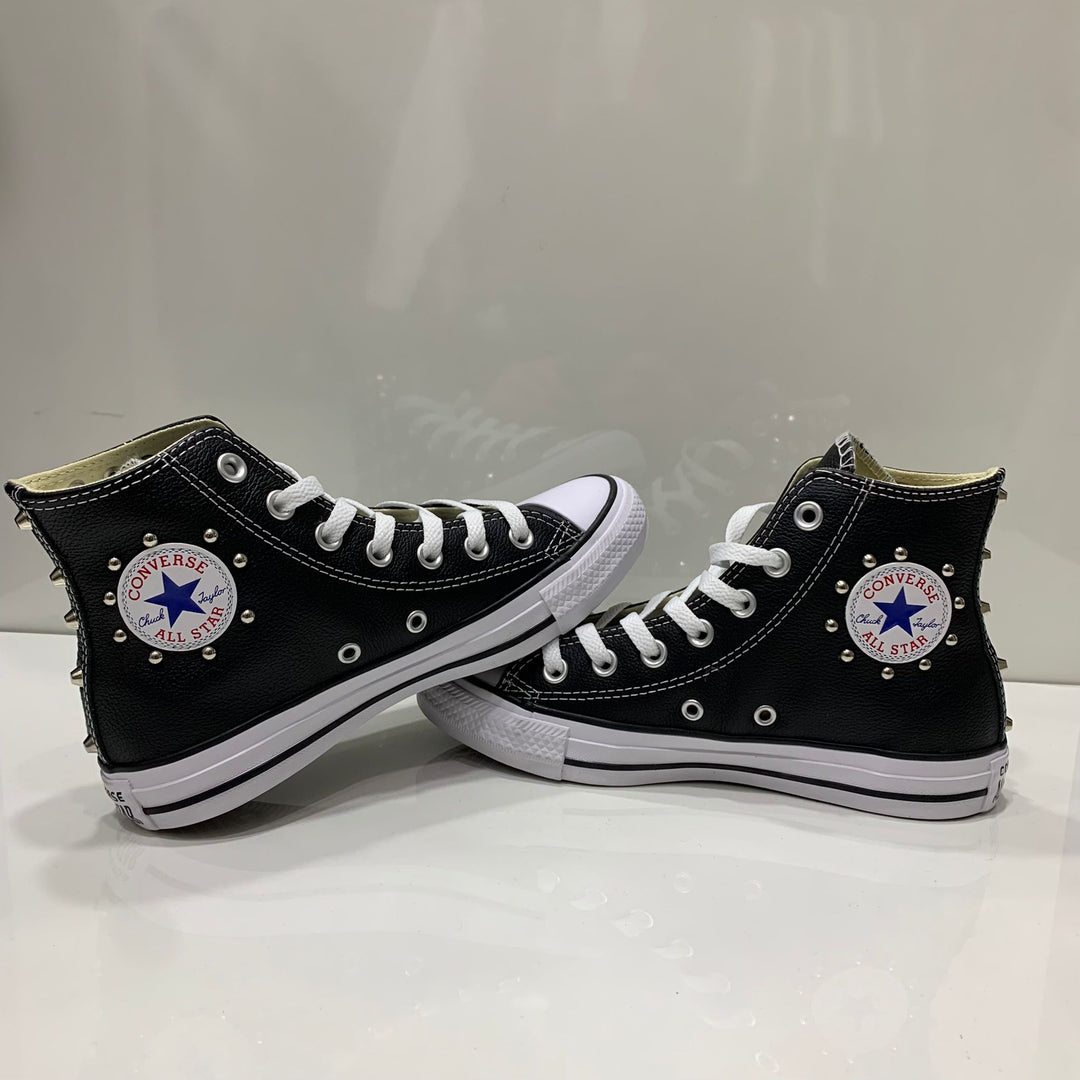 Converse all star nere alte pelle best sale