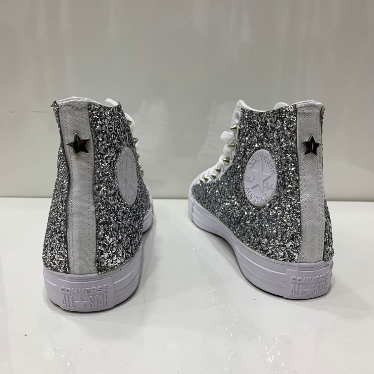 All star glitter bianche best sale